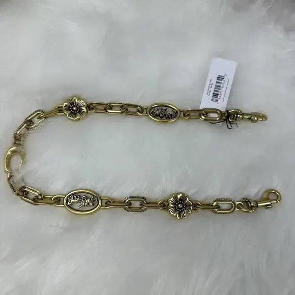 Coach Horse & Carriage Chain Strap In Brass/Brass CX180 NWT - Picture 2 of 8